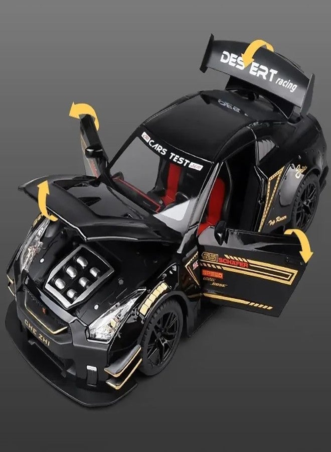 RAHU Diecast Car Model AMG GTR Super Sport Car car carfor Kids Light Sound Pullback with Openable 4 Doors - Image 4